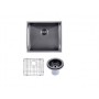 Gun Metal Grey Stainless Steel Handmade Top/Undermount Single Bowl Kitchen Sink 490x440x230mm